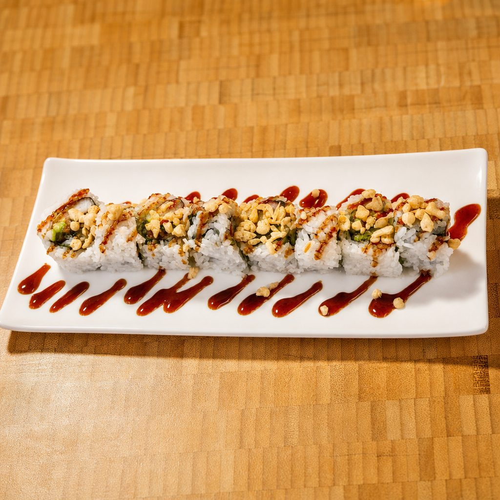 Crunchy Cali Roll and Edamame Or Salad.