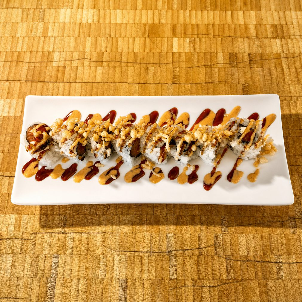 Crunchy J.B. (Japanese Bagel) Roll and Edamame Or Salad.